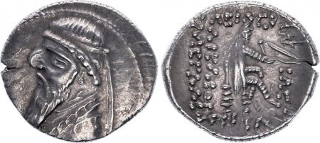Grèce (Royaume Parthe) 1 Drachme, Mithridates II - Roi assis tenant un arc