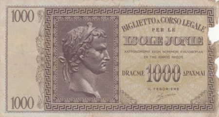 Grèce 1000 Drachmes Caesar - Ile Ionnienne - 1941 - B - P.M.17