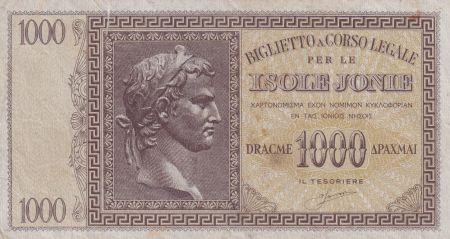 Grèce 1000 Drachmes Caesar - Ile Ionnienne - 1941 - Série 255067