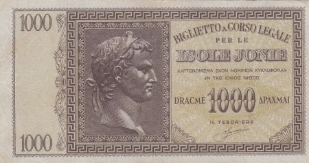 Grèce 1000 Drachmes Caesar - Ile Ionnienne - 1941 - TTB - 2nd ex