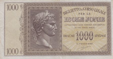 Grèce 1000 Drachmes Caesar - Ile Ionnienne - 1941 - TTB