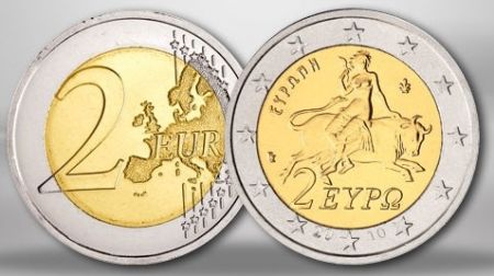 Grèce 2 Euro Europa et Taureau