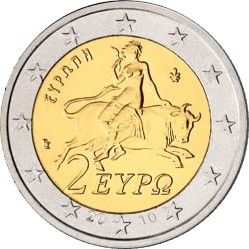 Grèce 2 Euro Europa et Taureau