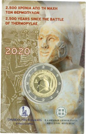 Grèce 2 Euros Commémo. BU GRECE 2020 - 2500 ans de la bataille des Thermopyles