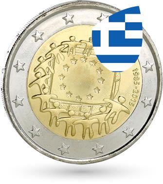 Grèce 2 Euros Commémo. GRECE 2015 - 30 ans du drapeau européen