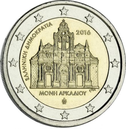Grèce 2 Euros Commémo. GRECE 2016 - Monastère d\'Arkadi