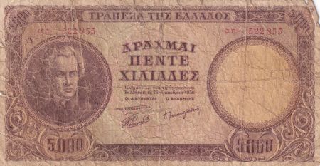 Grèce 5 000 Drachmes - Somolos - Série 522 855 - 1950