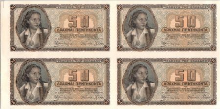 Grèce 50 Drachm Jeune femme - 1943