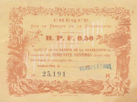 Guadeloupe 0.50 Franc Marron - 1900 - P.20B - SUP+