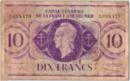 Guadeloupe 10 Francs Marianne - 2.099.479 - 1944