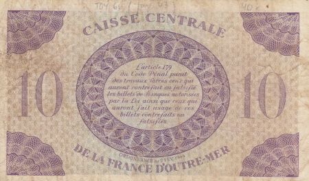 Guadeloupe 10 Francs Marianne L.1944 - Croix de Lorraine - Série GB