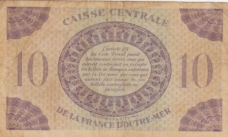 Guadeloupe 10 Francs Marianne L.1944 - Croix de Lorraine - Série GD