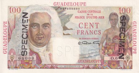 Guadeloupe 100 Francs - La Bourdonnais - Spécimen - 1946 - P.NEUF - Kol.133.1