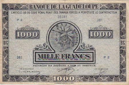 Guadeloupe 1000 Francs Tête d\'Indien Karukera