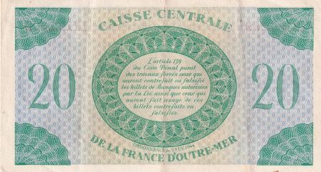 Guadeloupe 20 Francs - Marianne - Croix de Lorraine  - ND (1944) - Kol.125