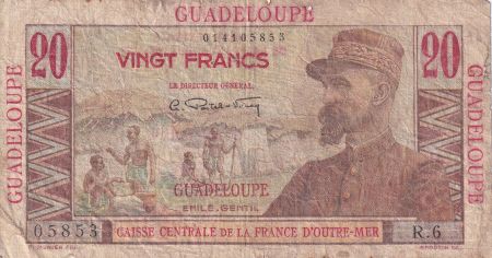 Guadeloupe 20 Francs Emile Gentil - 1946 - Série R.6 - B+ - P.33