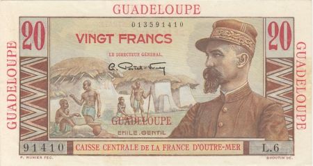 Guadeloupe 20 Francs Emile Gentil - 1946 Série L.6