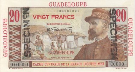 Guadeloupe 20 Francs Emile Gentil - 1946 Spécimen