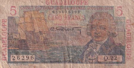 Guadeloupe 5 Francs - Bougainville - 1946 - Série Q.22 - B+ - P.31