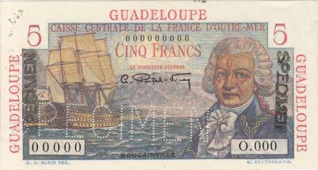 Guadeloupe 5 Francs Bougainville - 1946 Spécimen SUP +