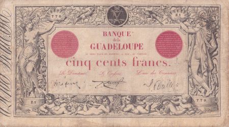 Guadeloupe 500 Francs - Noir & Rouge - ND (1924) - Série Z.1 - Kol.110d