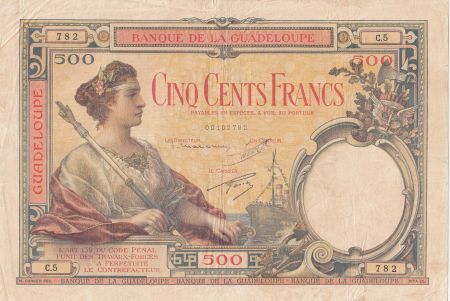 Guadeloupe 500 Francs ND 1934 - Série C.5 - TTB