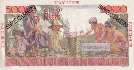 Guadeloupe 5000 Francs - Schoelcher - Spécimen - 1946 - P.NEUF - Kol.137.1
