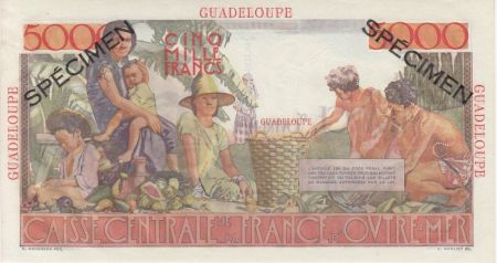Guadeloupe 5000 Francs Schlcher - 1946 Spécimen O.00