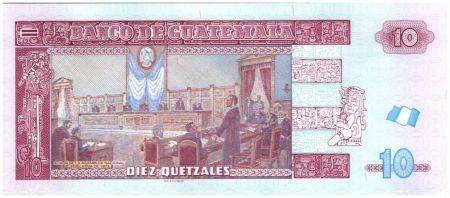 Guatemala 10 Quetzales Gal M. G. Granados - Assemblé Nationale 1872 (J. Enschede)