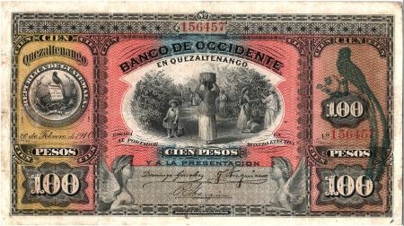 Guatemala 100 Pesos Plantation de café - 1910