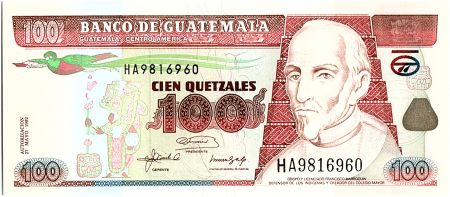 Guatemala 100 Quetzales,  Francisco Marroquin - Université San Carlos - 1992