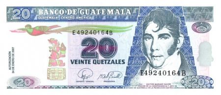 Guatemala 20 Quetzales 2007 - M. Galvez - Acte Indépendance