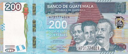 Guatemala 200 Quetzales - Héros - Perroquet - 2021 - P.NEW
