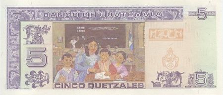 Guatemala 5 Quetzales 2007 - Général J. Rufino Barrios - Ecole