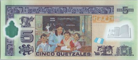 Guatemala 5 Quetzales 2011 - Général J. Rufino Barrios - Ecole (Canadian Bank Note) - Polymer