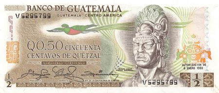 Guatemala GUATEMALA  TECUN UMAN - 1/2 QUETZAL 1982