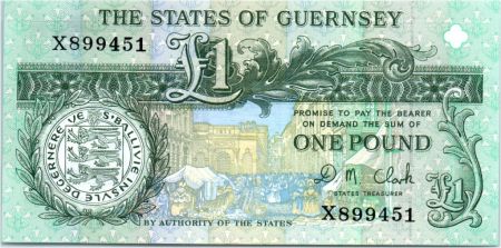 Guernesey 1 Pound ND2009  - Daniel de Lisle Brock - Place du marché en 1882