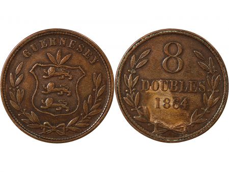 Guernesey GUERNESEY - 8 DOUBLES - 1864