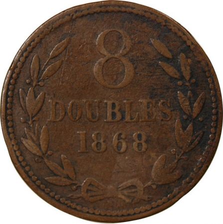 Guernesey GUERNESEY - 8 DOUBLES - 1868, H HEATON