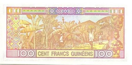 Guinée 100 Francs 1998 - Jeune Femme - Bananeraie