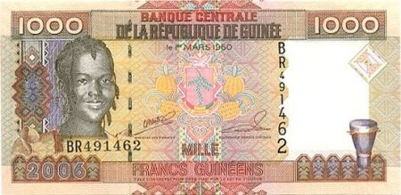 Guinée 1000 Francs 2006 - Femme - Bauxite