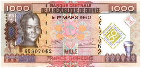 Guinée 1000 Francs Femme - 50 ans de la Monnaie Guinéenne
