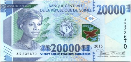 Guinée 20000 Francs Femme africaine - Barrage 2015