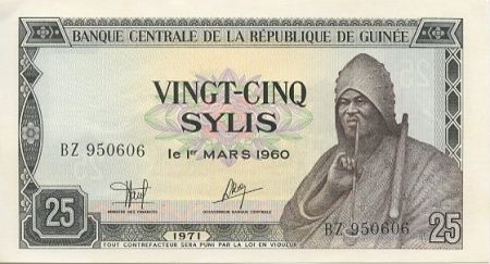 Guinée 25 Sylis 1971 - S. Behanzin - Bouvier