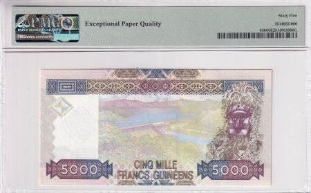 Guinée 5000 Francs - 50 ans de la Monnaie Guinéenne - PMG 65 EPQ