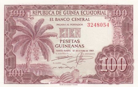 Guinée Equatoriale 100 Pesetas Bananier - 1969