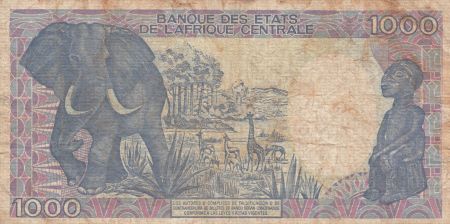 Guinée Equatoriale 1000 Francs 1985 - Carte de l\' Afrique, Eléphant - Série F.01