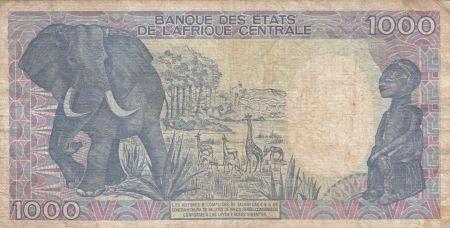Guinée Equatoriale 1000 Francs 1985 - Carte de l\' Afrique, Eléphant - Série L.01