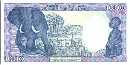 Guinée Equatoriale 1000 Francs Carte de l\' Afrique - Eléphant - 1985