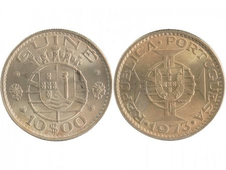 Guinée Portugaise 10 Escudos Armoiries - 1973